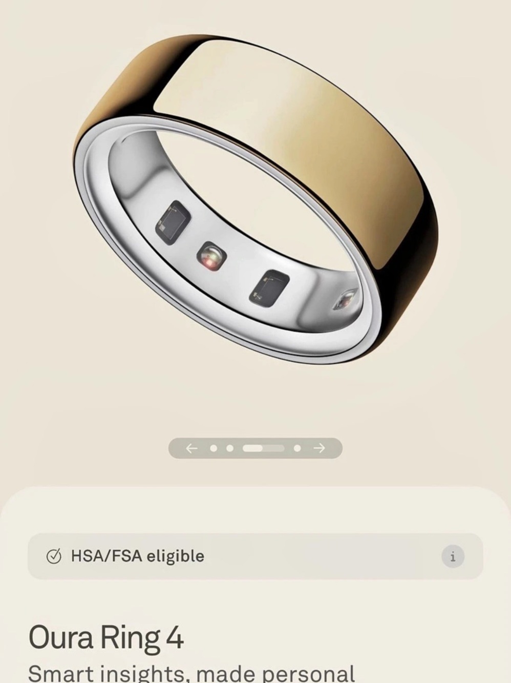 Oura Ring 4 - Rose Gold Ring - Size 6